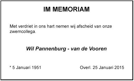 Im Memoriam Wil Pannenburg